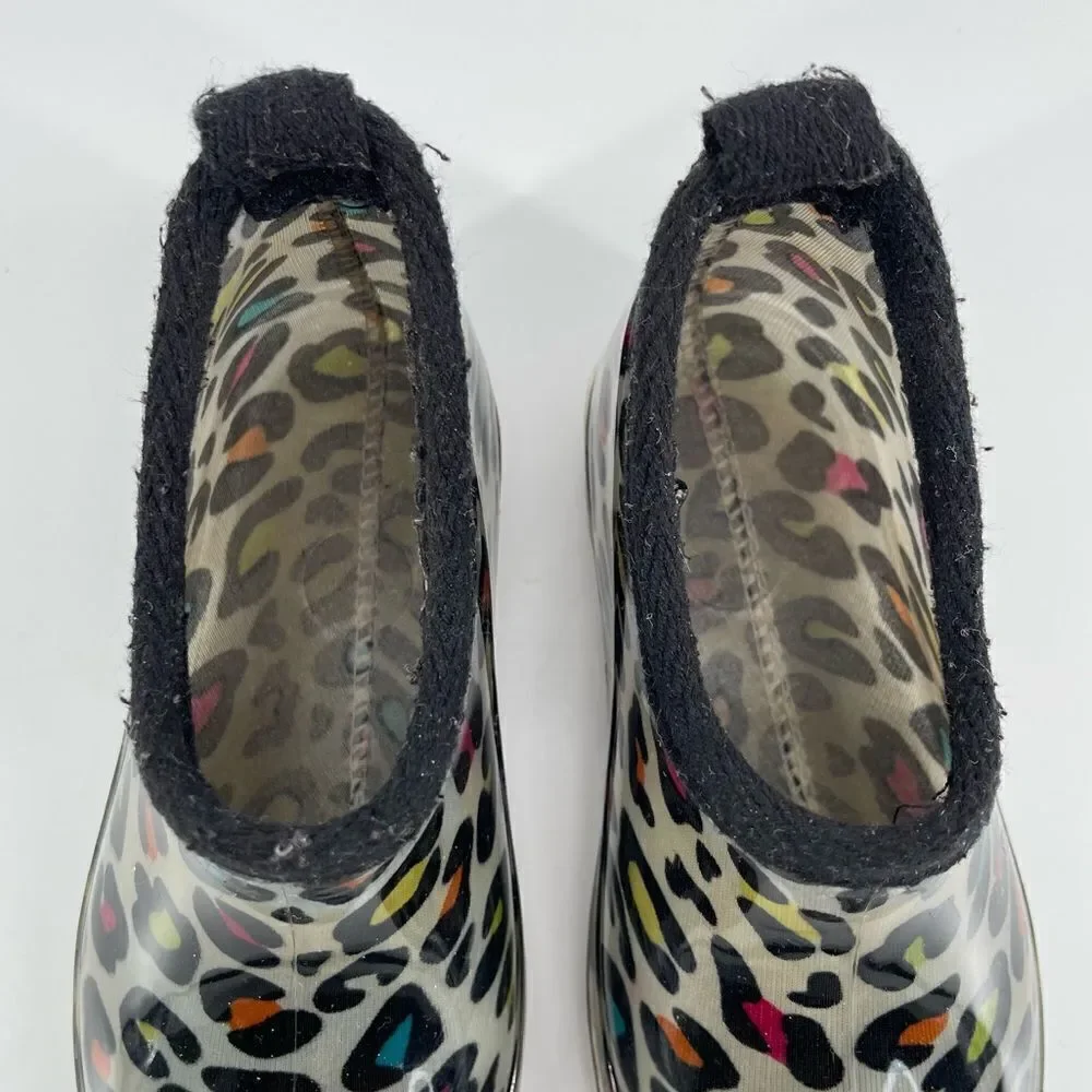 Capelli New York Kids Girl’s Multicolor Leopard Print Rubber Ankle Rain Boots 9